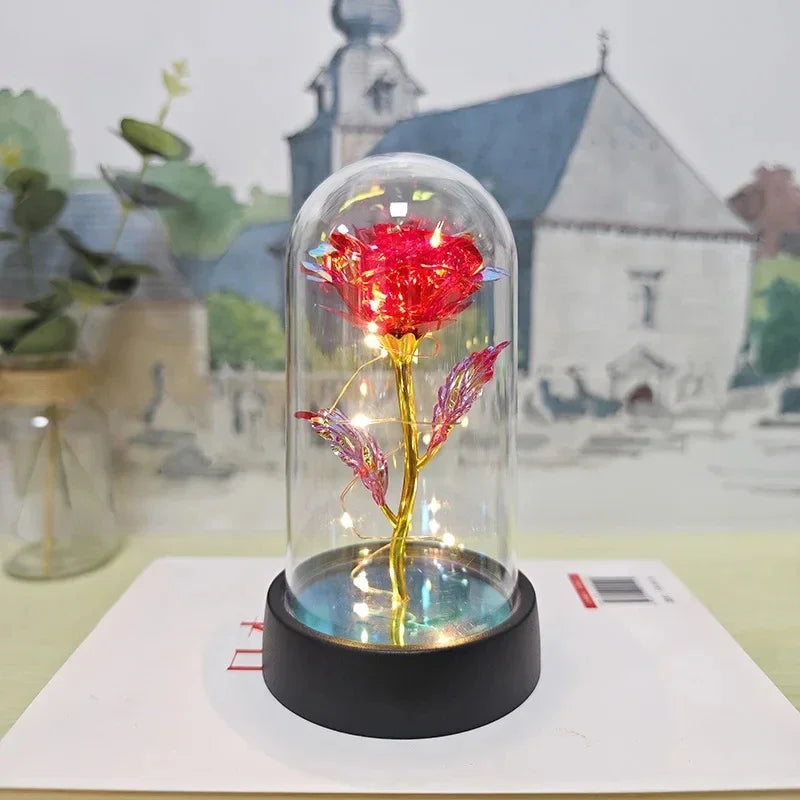 Rose Light Beautiful Realistic Looking Night Light Rose Eternal Flower Party Supplies LED Simulation Rose Flower Valentine's Day Beauty World Shop