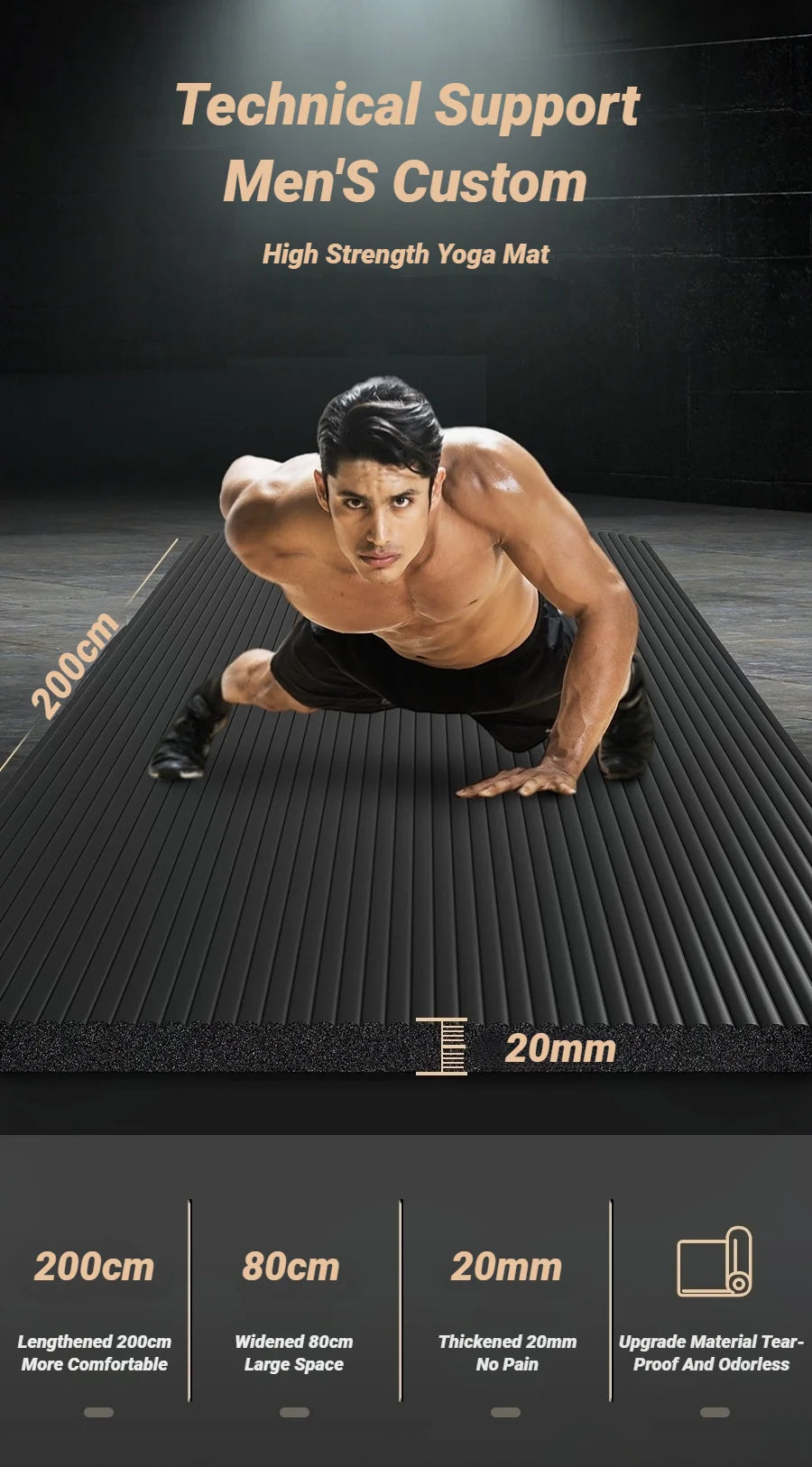 Two-Piece Set High Quality Extra Sport Thick Nbr Non-Slip Yoga Mats For Fitness Pilates Gym Home Tasteless Spor Universal Men Beauty World Shop