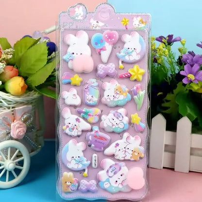 1 Sheet 3D Cute Animal Butt Stickers, Stress Relief Puffy Squishy Sticker for DIY Scrapbook Guitar Phone Case Laptop Decal Beauty World Shop