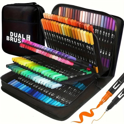 Vibrant Double-Ended Watercolor Markers – Art Set for Drawing & Crafts, Durable Plastic Bodies, Christmas Gift Beauty World Shop