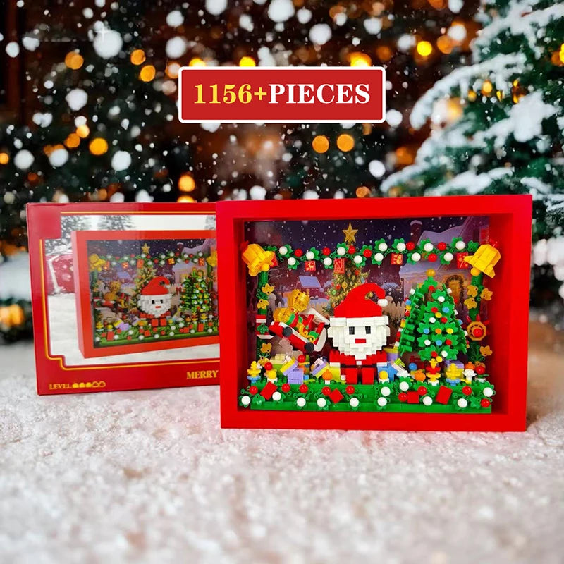 Christmas Building Block Santa Claus Snowman Elk Tree Micro Brick Puzzle Assembly Model Home Decoration Xmas Party Gift Kid Toy Beauty World Shop