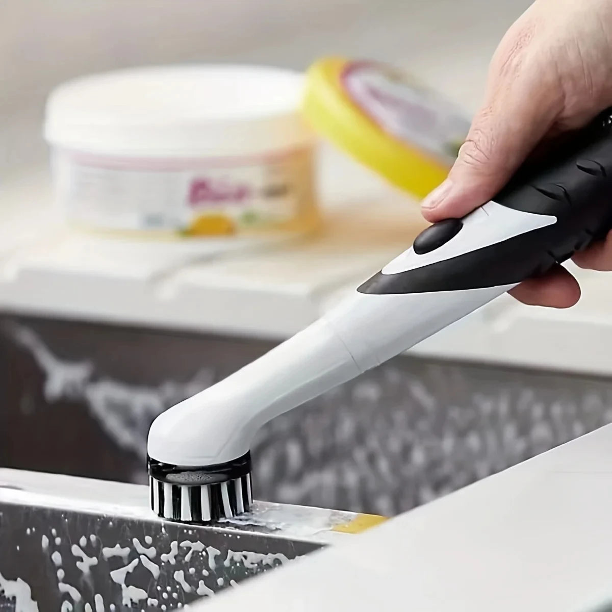 Leaning Brush Cleaning Tool With 4 Brushes Multifunctional Electric Cleaning Brush Cleaning Supplies Beauty World Shop