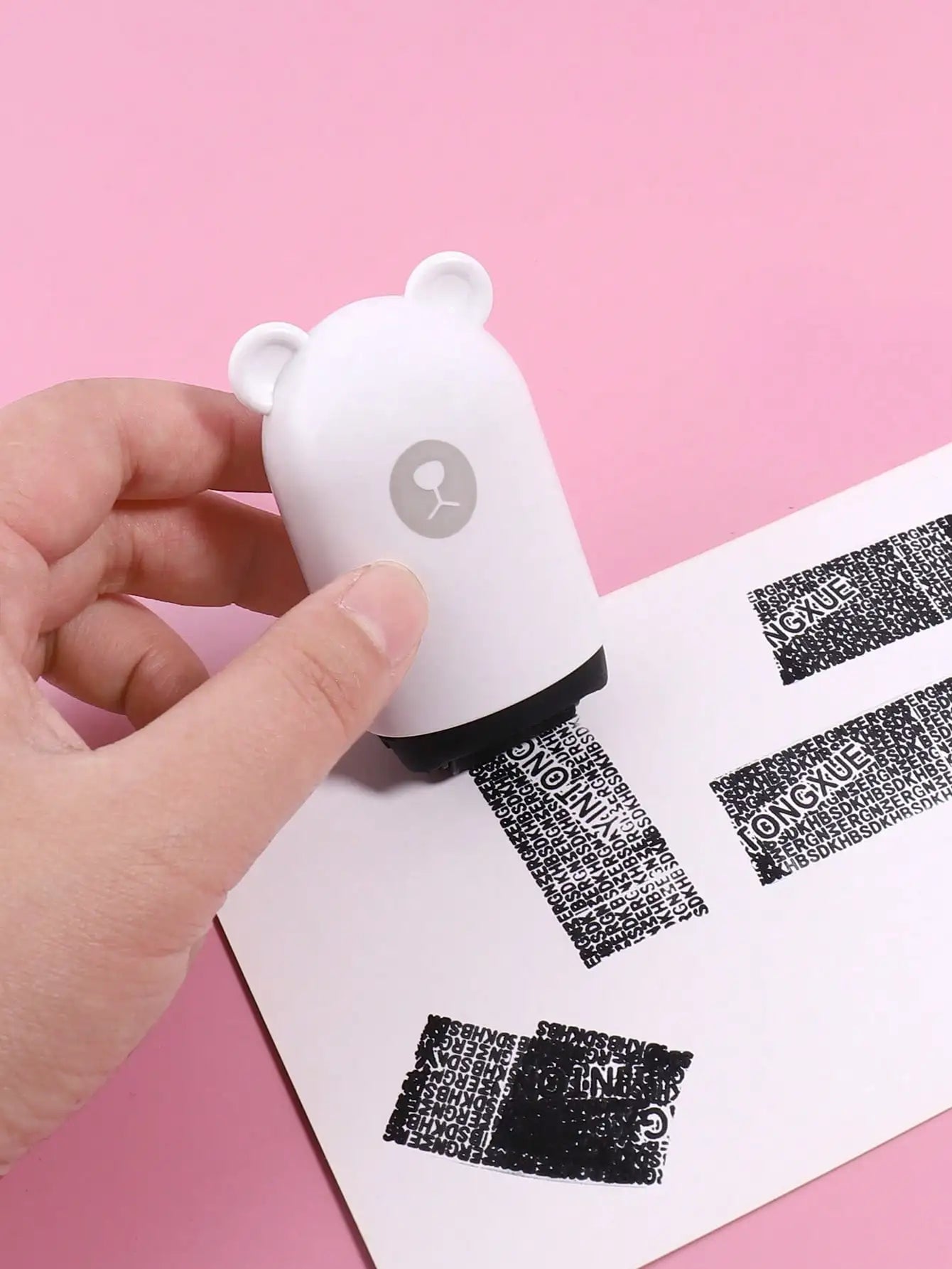 1 Cute Bear Shaped Roller Stamp, Study Notebook Typos Cover Graffiti Fashion Stamp, Personal Privacy Graffiti Daily Necessities Beauty World Shop
