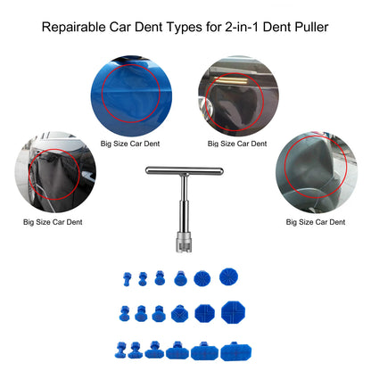 Car Dent Repair Puller, Car Repair Tools Kit With 18pcs Plastic Glue Tabs plastiT-Handle Dent Remover Universal For Car Accessor Beauty World Shop