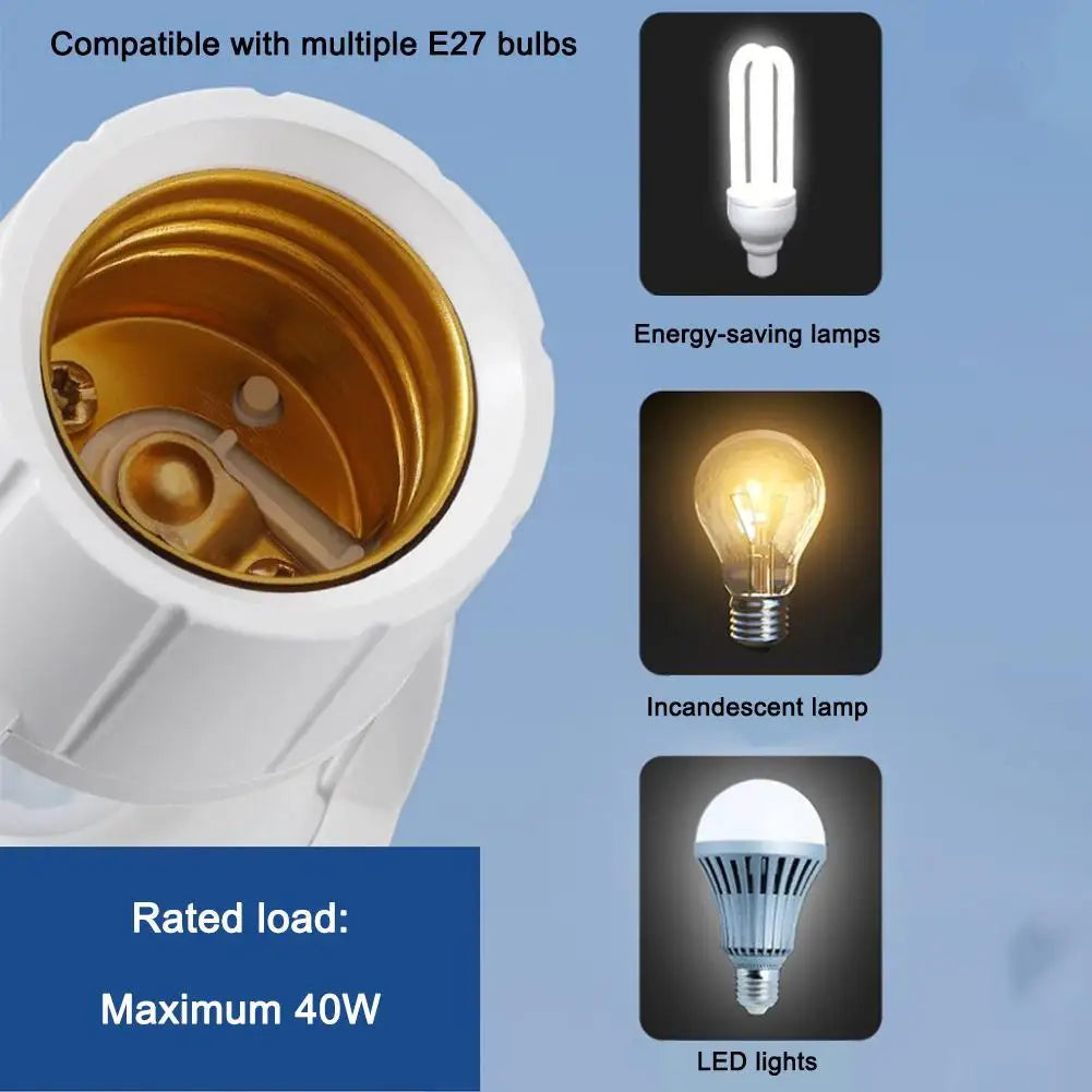 1/2/3PCS PIR Motion Sensor Lamp Holder E27 Smart Light Bulb Holder Adapter Auto On/Off Motion Light Socket For Porch Staircase Beauty Trend Shop