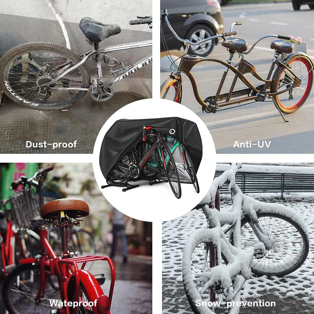 Bike Cover For 2 Bikes Outdoor Waterproof Bicycle Cover Rain Sun UV Dust Windproof With Lock Hole Beauty World Shop