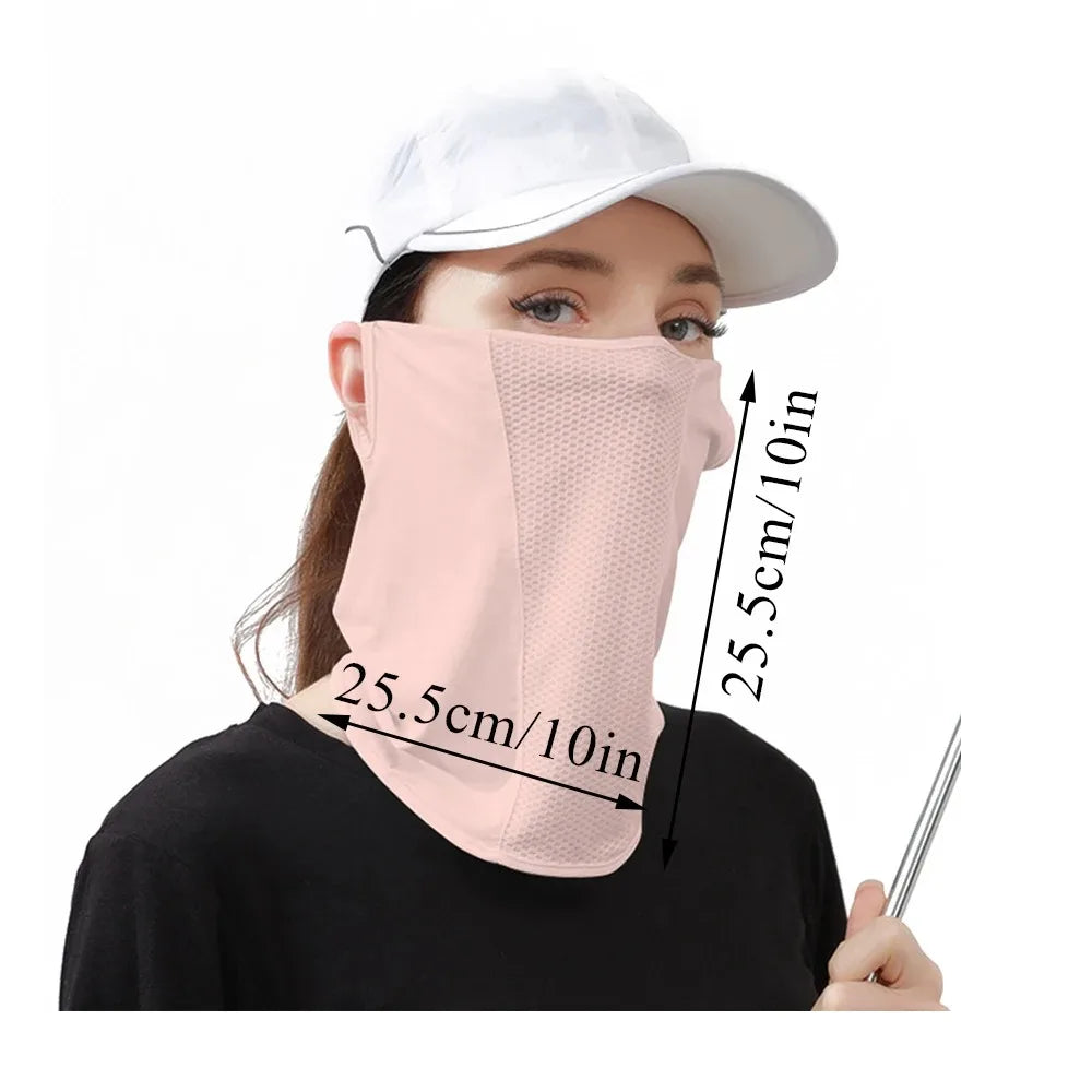 Unisex UV Protection Outdoor Neck Wrap Cover Sports Sun Proof Bib Ice Silk Mask Face Cover Neck Wrap Cover Sunscreen Face Scarf Beauty World Shop