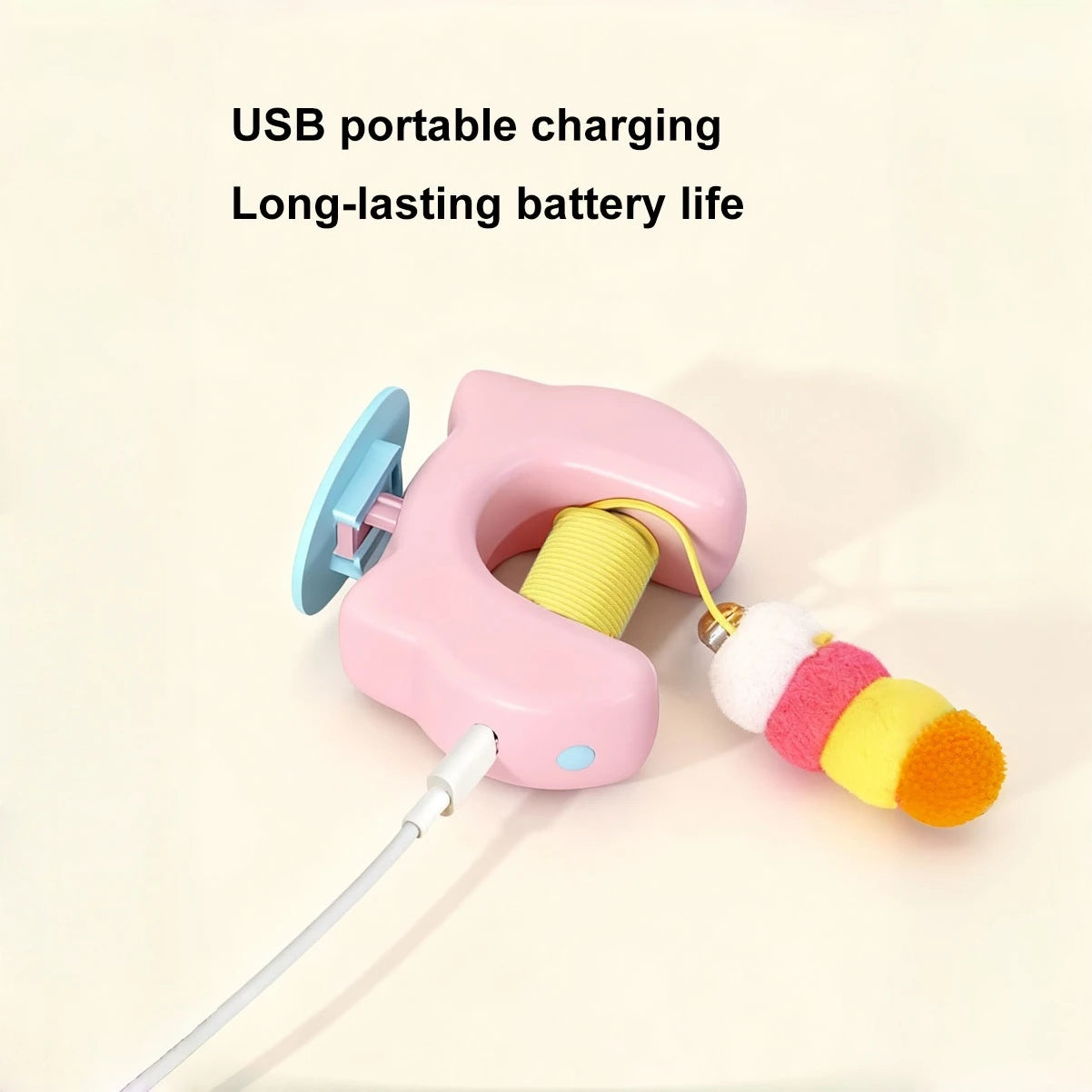 New Type Of Electric Cat Toy with 2 Ropes Smart Hanging Door Auto Swing Feather Toy A Self-entertainment And Cat-teasing Wonder Beauty World Shop