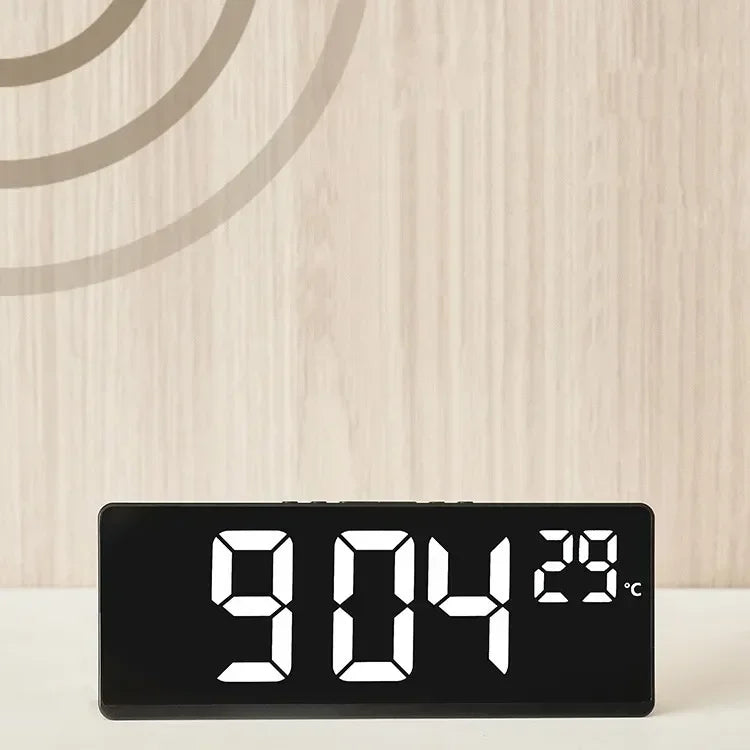 Voice Control Digital Alarm Clock Temperature Dual Alarm Snooze Desktop Table Clock Night Mode 12/24H LED Clock Watch Desk Clock Beauty World Shop