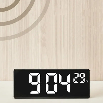 Voice Control Digital Alarm Clock Temperature Dual Alarm Snooze Desktop Table Clock Night Mode 12/24H LED Clock Watch Desk Clock Beauty World Shop
