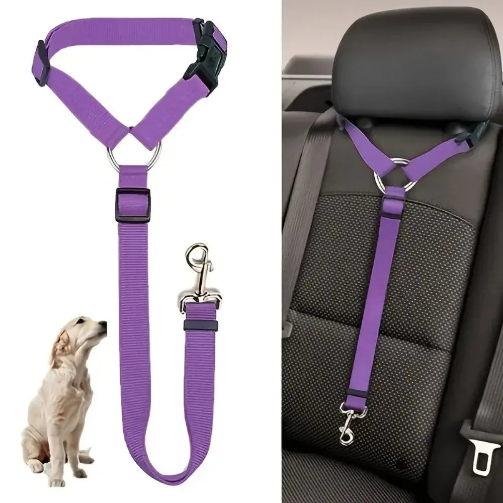 1pc Pet Dog and Cat Seat Belt Car Headrest Restraint Adjustable Safety Rope Car Seat Belt Dog Accessories for Small Dogs Beauty World Shop