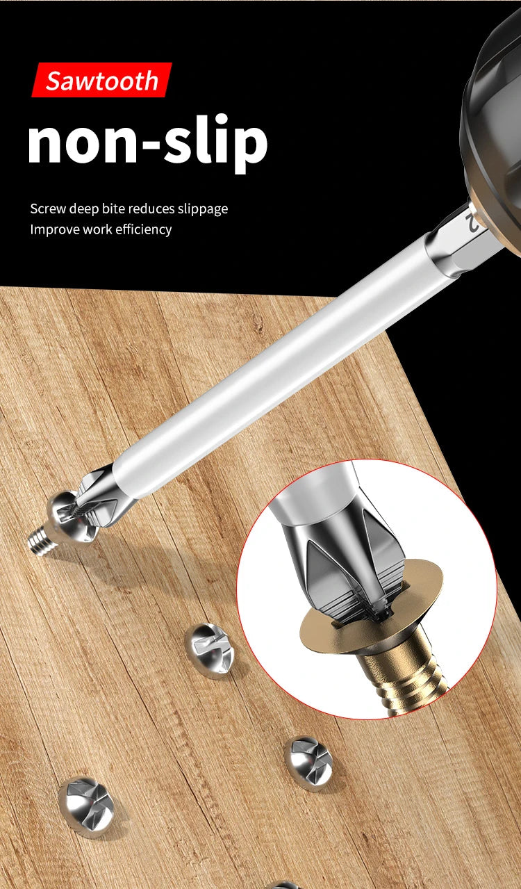 6 PCs Non-Slip Magnetic Cross Head Household Electric Driver Screw Set - High Hardness Hand Drill Bits for Electric Screwdrivers Beauty World Shop