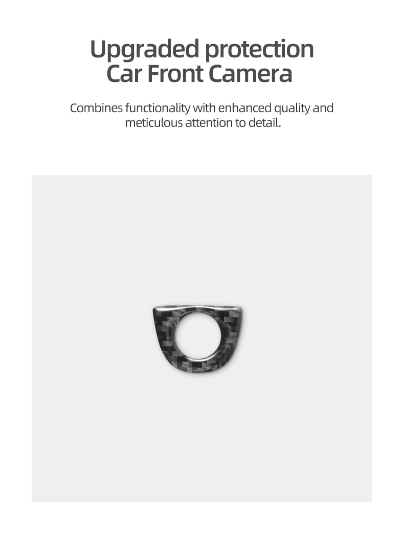 For Tesla Model Y Juniper 2025- Carbon Fiber Car Styling Head Front Camera Protector Stickers Trim Auto Decoration Accessories Beauty World Shop