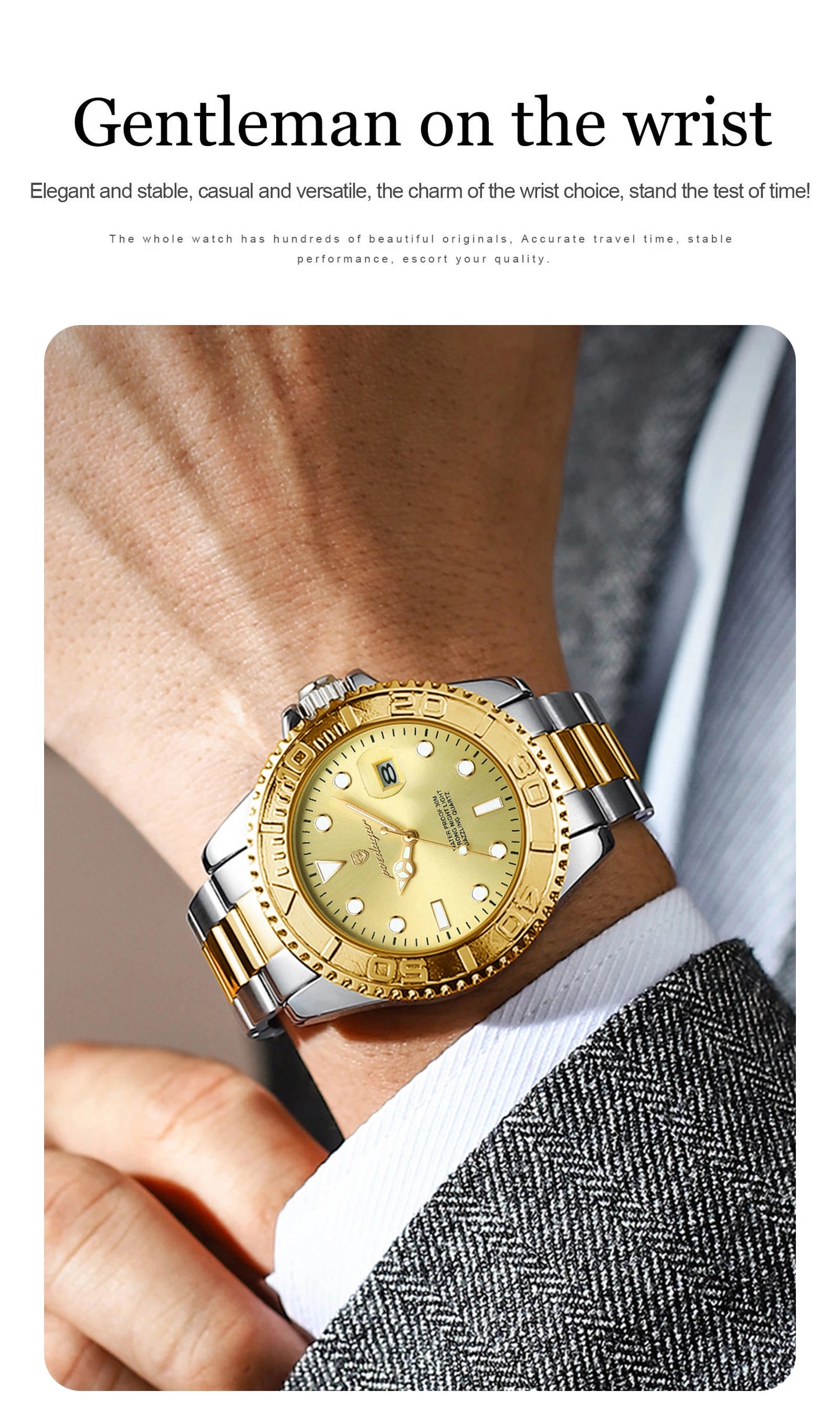 POEDAGAR Original Luxury Man Wristwatch Waterproof Luminous Date Men Watch Stainless Steel Fashion Business Men's Quartz Watches Beauty World Shop