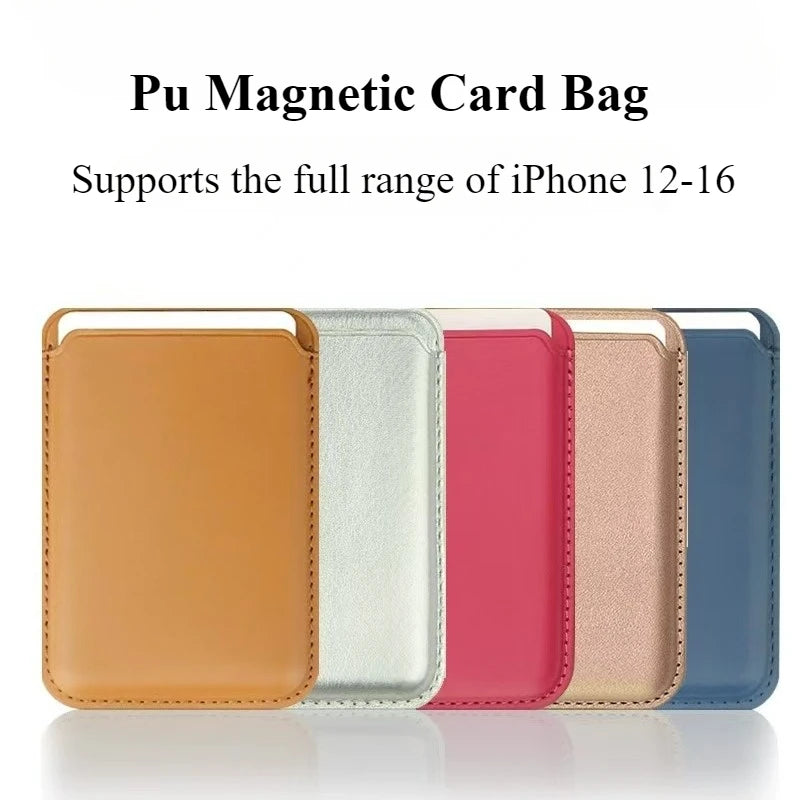 Magnetic MagSafe Wallet - PU Leather Card Holder Case for IPhone 12/13/14/15/16, Slim MagSafe Accessory with Card Storage Beauty World Shop