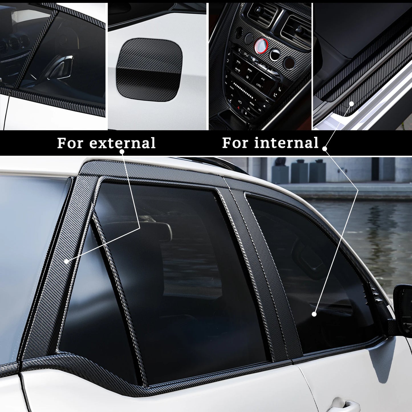 1-10m Nano Carbon Fiber Car 3D Tape Sticker Door Mirror Paste Protector Strip DIY Protection Protective Film Waterproof Adhesive Beauty World Shop