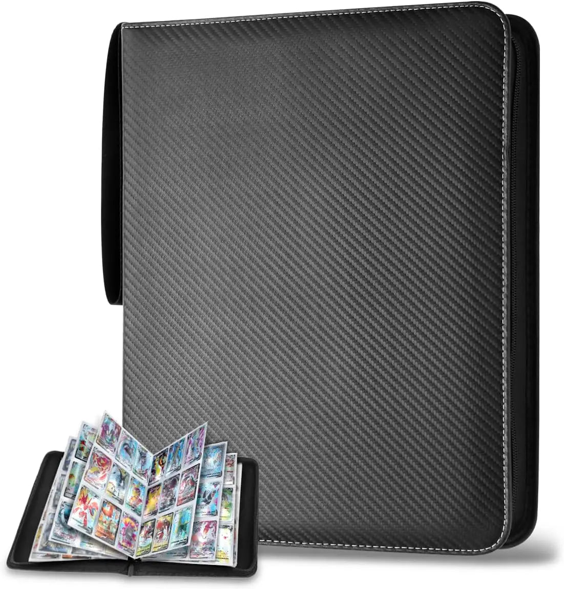 900 Pockets Card Binder Sleeves with Zipper, Double Sided Pockets Card Holder Carry Card Case for TCG CCG Card Storage(Black) Beauty World Shop