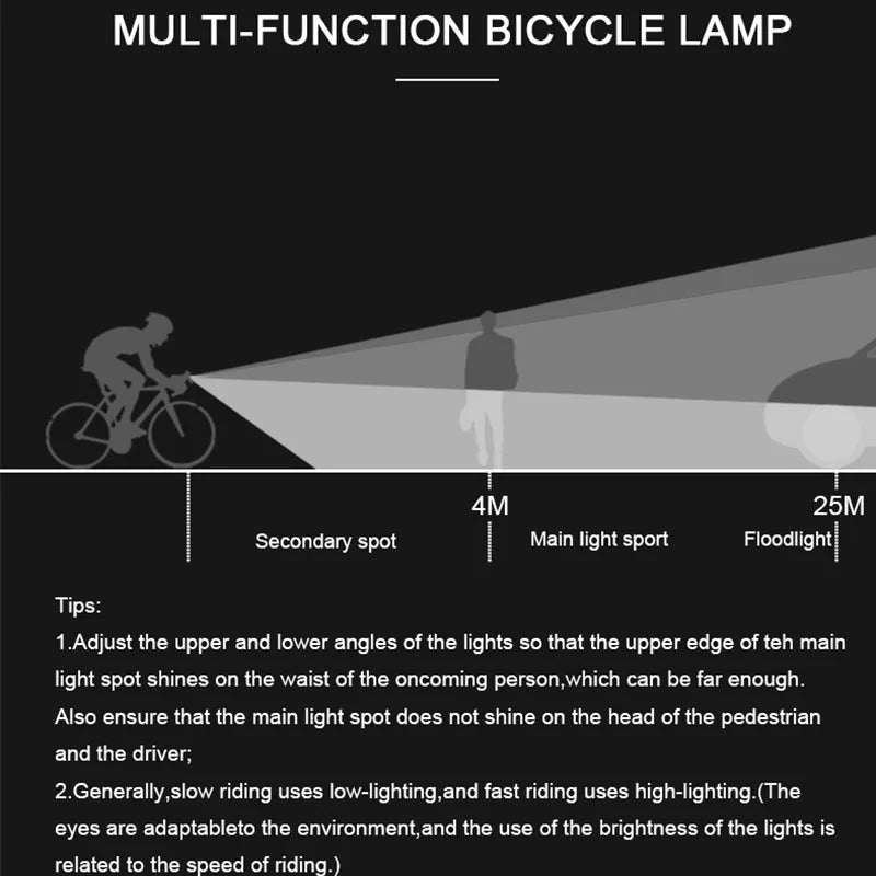 Bike Light Set Front Light with Taillight USB Rechargeable Easy to Install 3 Modes Bicycle Accessories for the Bicycle Road MTB Beauty World Shop