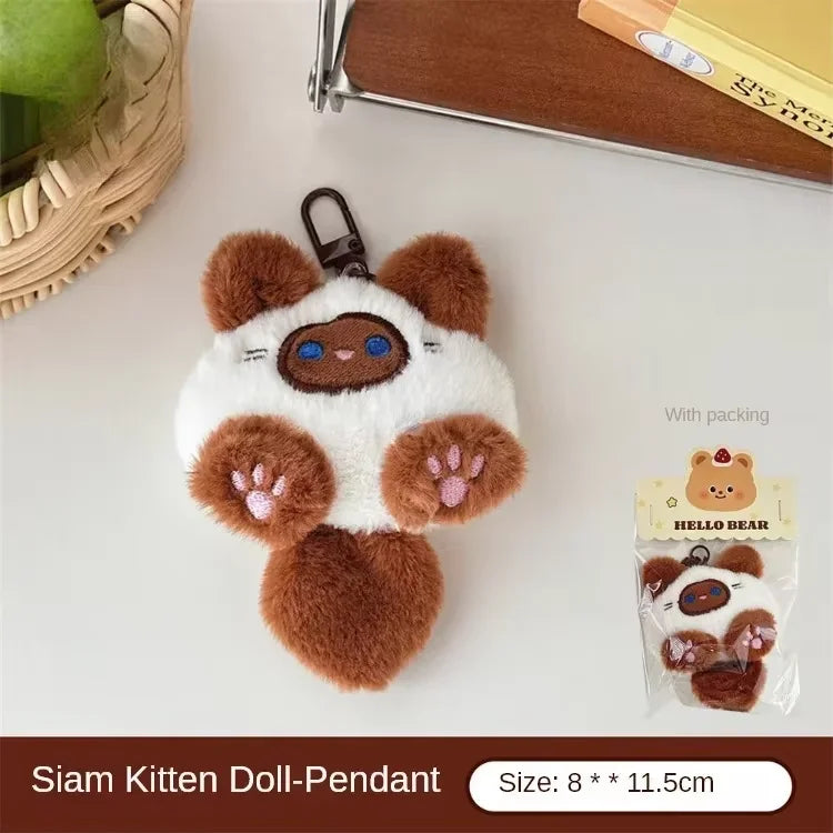 Adorable Soft Plush Cat Keychain – Cute Backpack Charm for Girls, Couples Gift, Bag & Purse Decoration Beauty World Shop