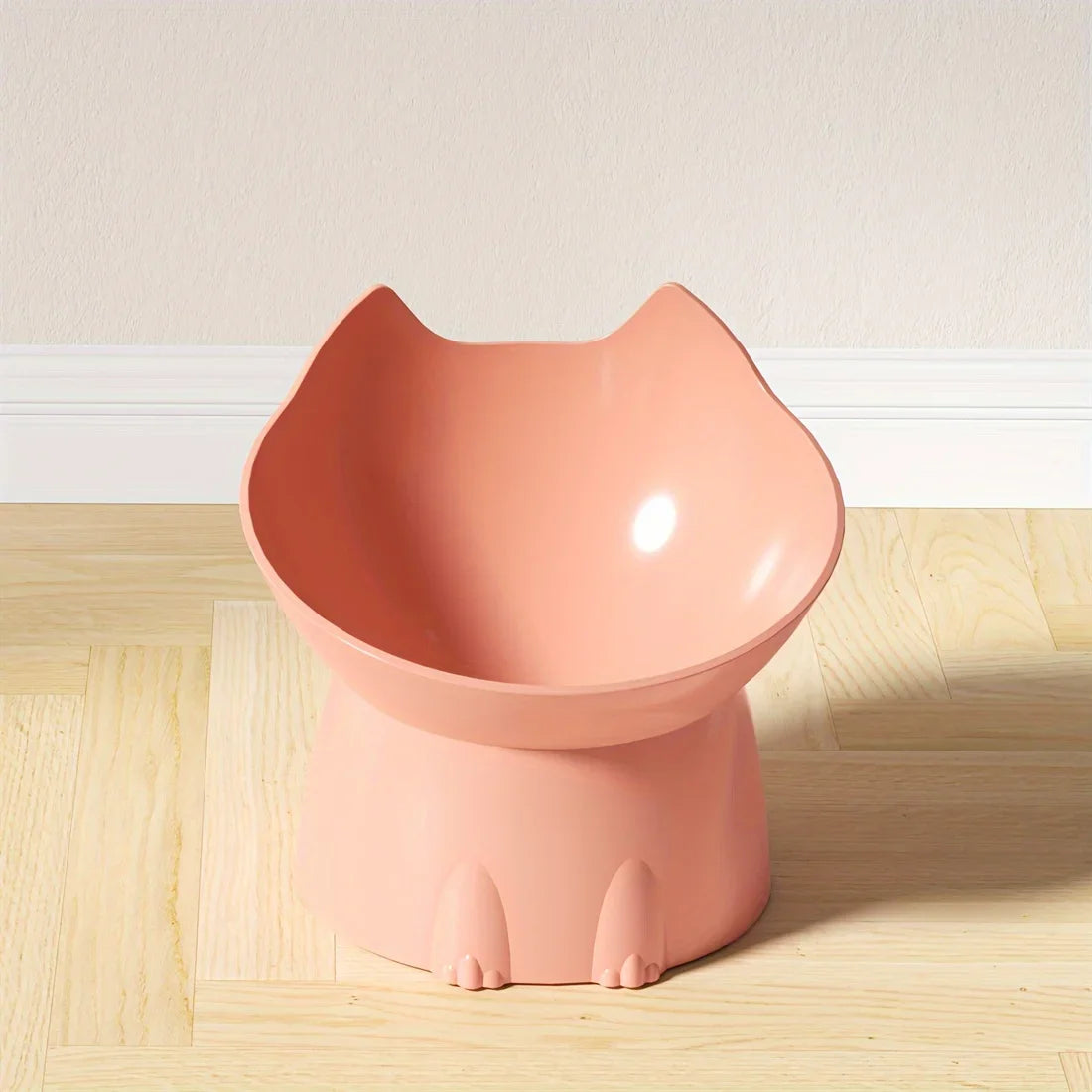 1pcs WhiskerWare Elevated Cat Bowl, Anti-Tip Plastic Raised Pet Feeding Dish with Tilted Edge, Neck Protection Kitty Food Beauty World Shop