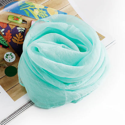 New 70X70cm Simulation Silk Scarves Women's Versatile Small Square Solid Chiffon Scarf Gauze Scarf Party Gift Beauty World Shop