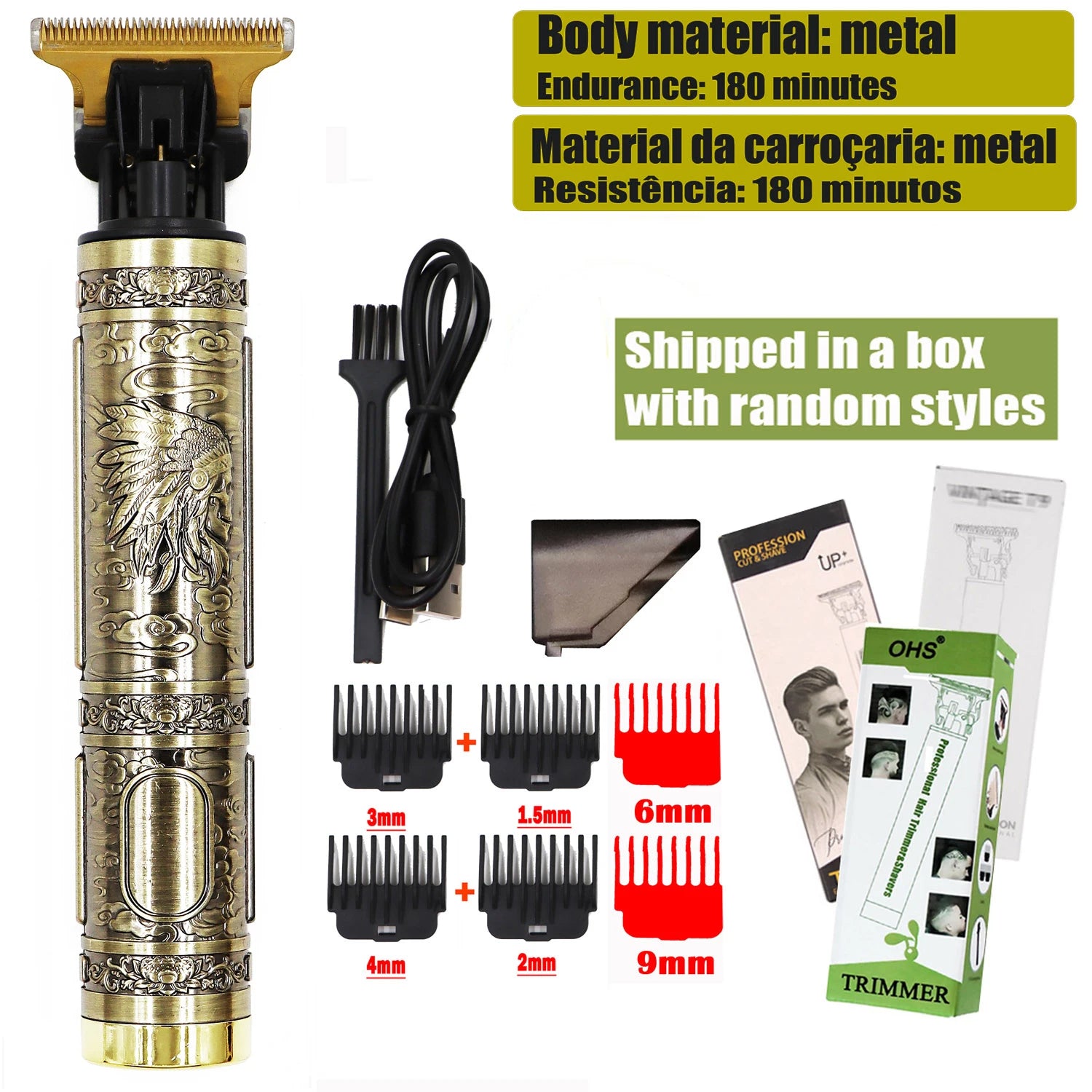 Vintage T9 Hair Clipper Beard Shaving Body Hair Trimmer Clippers Electric Men Haircut Machine 0mm Barber Shaver Beauty World Shop