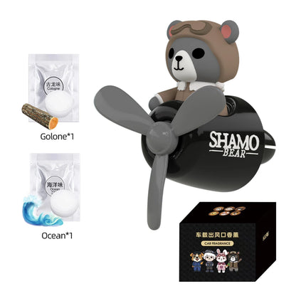 Cool Bear Pilot Car Air Freshener Rotating Propeller Air Outlet Perfume Fragrance Flavoring 자동차 공기 청정기 Accessories 방향제 차량용 Beauty World Shop