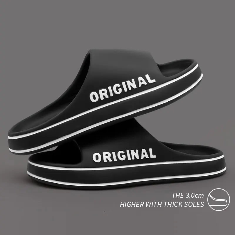 Feslishoet Summer Cool Women Men Slippers Soft Sandals Women Beach Casual Shoes Light EVA Slides Brand Sandals Outdoor Beauty World Shop