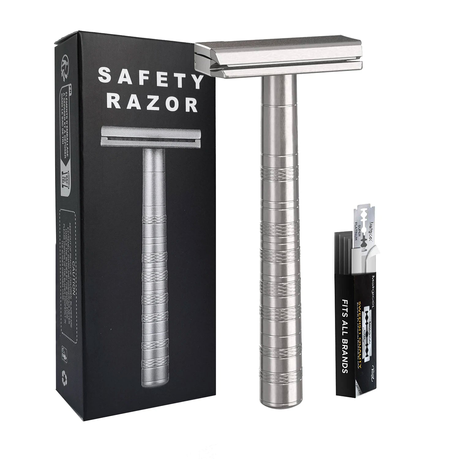 Double Edge Safety Razor with 5 Spare Blades 30° Angled Precision Reusable Single Blade Razors for Men and Women Beauty World Shop