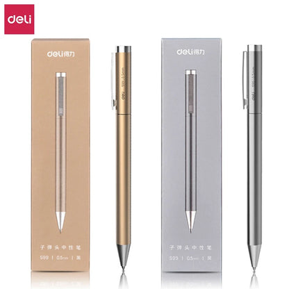 Deli Metal Sign Pen, Gel Ink Pens, Golden Silver Color, Metallic Writing Pen, Office Supplies, 0.5mm Beauty World Shop