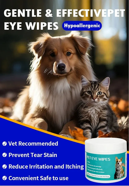 Pet Cleaning Products Eye Wipes To Remove Tear Marks Cleaning Wet Tissues Cat Wiping Eyes Removing Tear Marks and Cleaning Pet Beauty World Shop