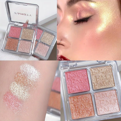 4 Color Face Highlighter Palette Illuminator Palette Natural Glow Waterproof Glitter Shimmer Baked Powder Highlighter Makeup Beauty World Shop