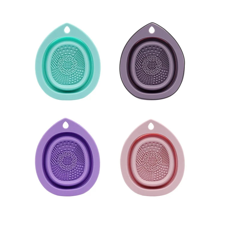 Silicone Makeup Brush Cleaner Folding Powder Puff Cleaning Bowl Eyeshadow Brushes Washing Soft Mat Beauty Tools Scrubber Box Beauty World Shop