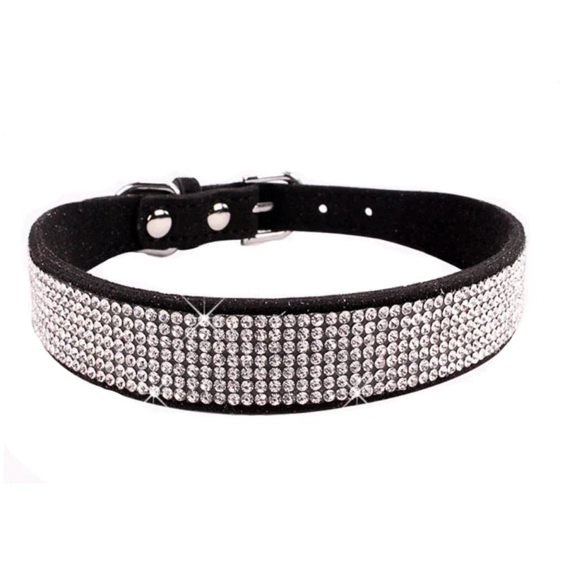 Dog Collar Crystal Glitter Rhinestone Pet Collars Zinc Alloy Buckle Collar For Small Medium Dogs Cats Chihuahua Pug Dog Collar Beauty World Shop