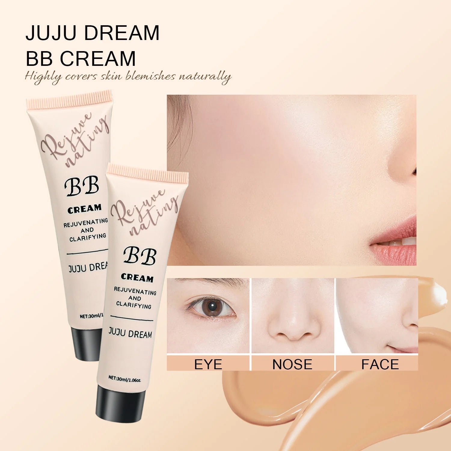 BB cream, isolation cream, liquid foundation, moisturizing, oil control, long-lasting makeup, milk, dry skin, and no powder Beauty World Shop