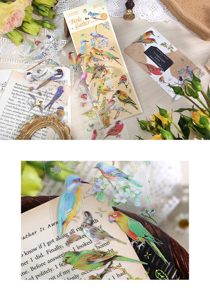 3pcs Kawaii Feather Dragonfly Bird Jellyfish Decorative Stickers Pack Scrapbooking Material Label Diary Phone Journal Planner Beauty World Shop