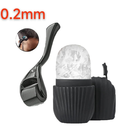 Ice Facial Roller Tool Skin Care Beauty Two-Piece Set Suitable For Skin Beard 0.2/0.25/0.3mm Needle Micro Facial Roller Tool Beauty World Shop