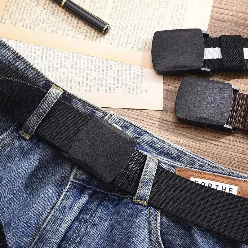 Men's Belt Outdoor Casual Canvas Belt Metal Free Training Nylon Tactical Belt With Pants Jeans Belt Sports Belts For Men Women Beauty World Shop