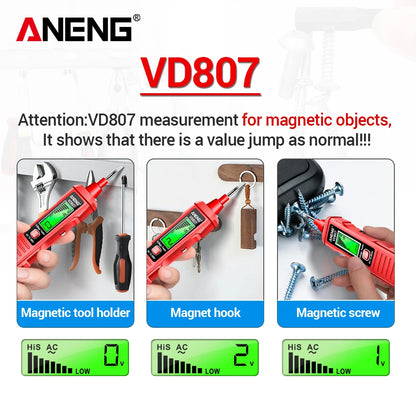 ANENG VD807 One-word Induction Portable 50/60Hz Smart Electric Pen Tester NCV Sensor AC 12-300V Non-contact Wire Detector Tools Beauty World Shop