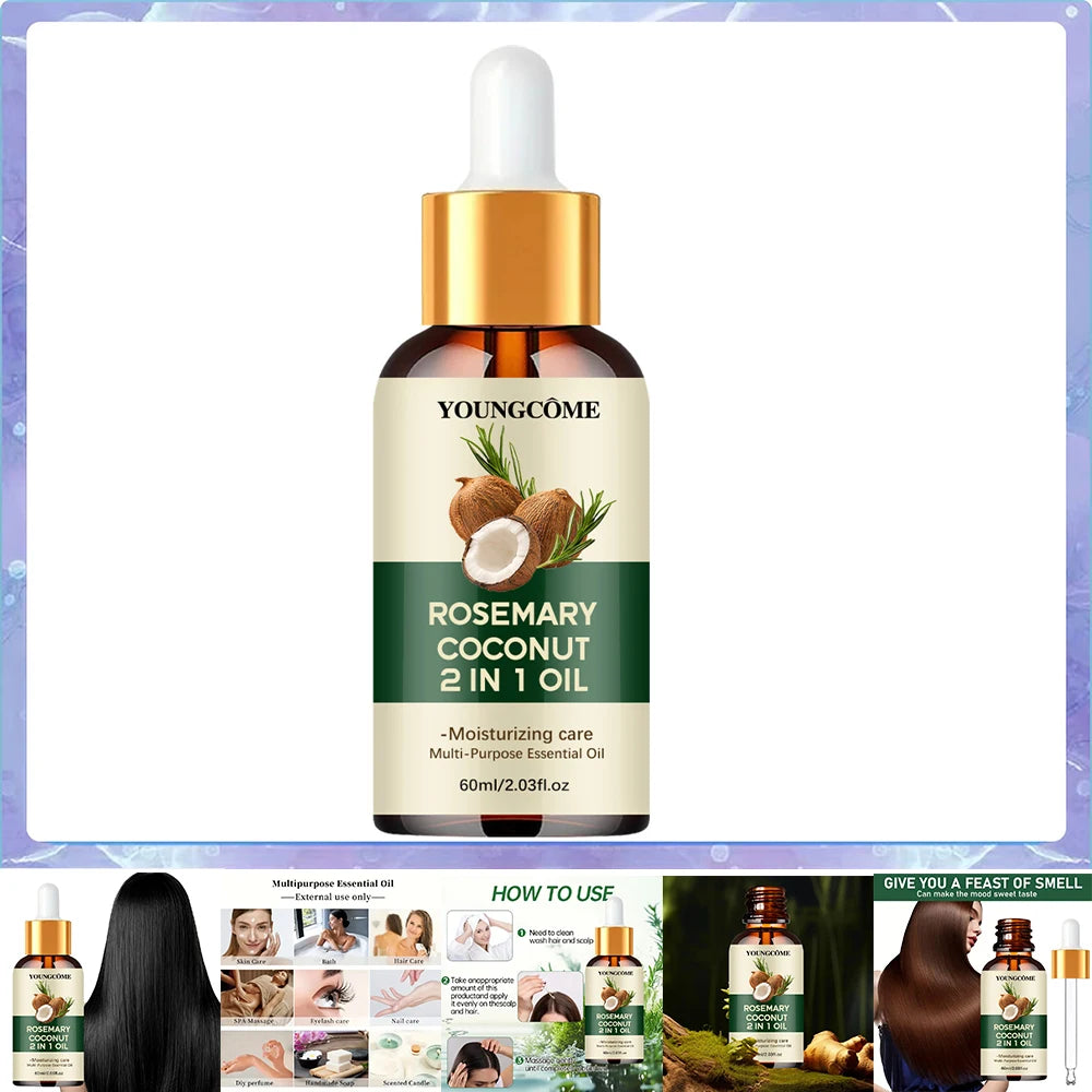 Rosemary Oil Hair Essential Coconut Oil Improve Hair Loss And Nourishes Strengthen Hair Roots Scalp Treatment Hair Care Beauty World Shop