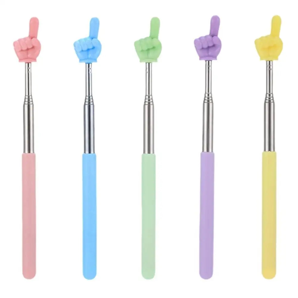 Steel Teaching Pointer Telescopic Rod Finger Design Teaching Stick Finger Reading Sticks Tools School Office Supplies Beauty World Shop