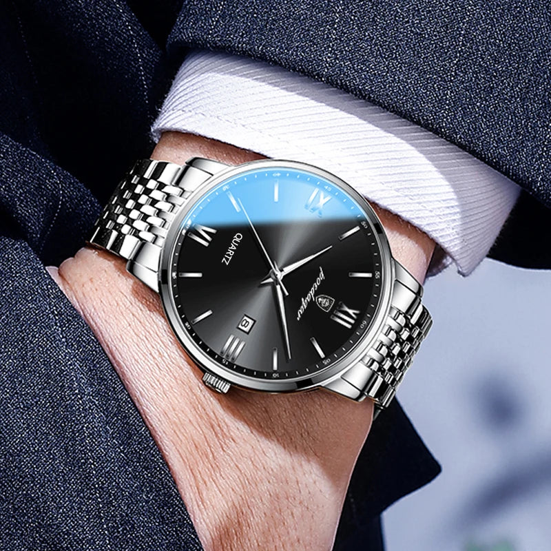 POEDAGAR Luxury Sports Men's Wristwatch Stainless Steel Waterproof Date Man Watch High Quality Casual Fashion Quartz Men Watches Beauty World Shop