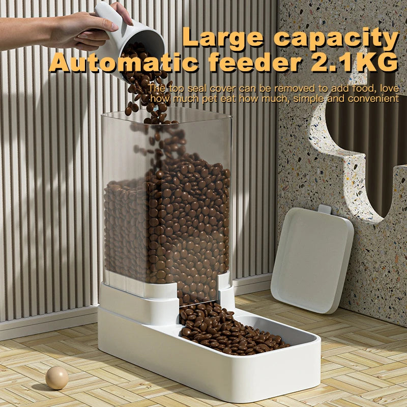 Large Capacity Automatic Gravity Pet Feeder and Water Dispenser Dual Bowl Leak Proof for Cats Dogs Home Travel Feeding Station Beauty World Shop