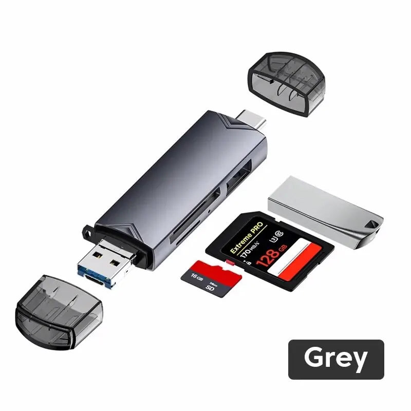 6 In 1 Multifunction Usb 3.0 Card Reader U Disk Type C/Micro Usb/Tf/Sd Flash Drive Memory Card Reading Adapter Phone Accessories Beauty World Shop