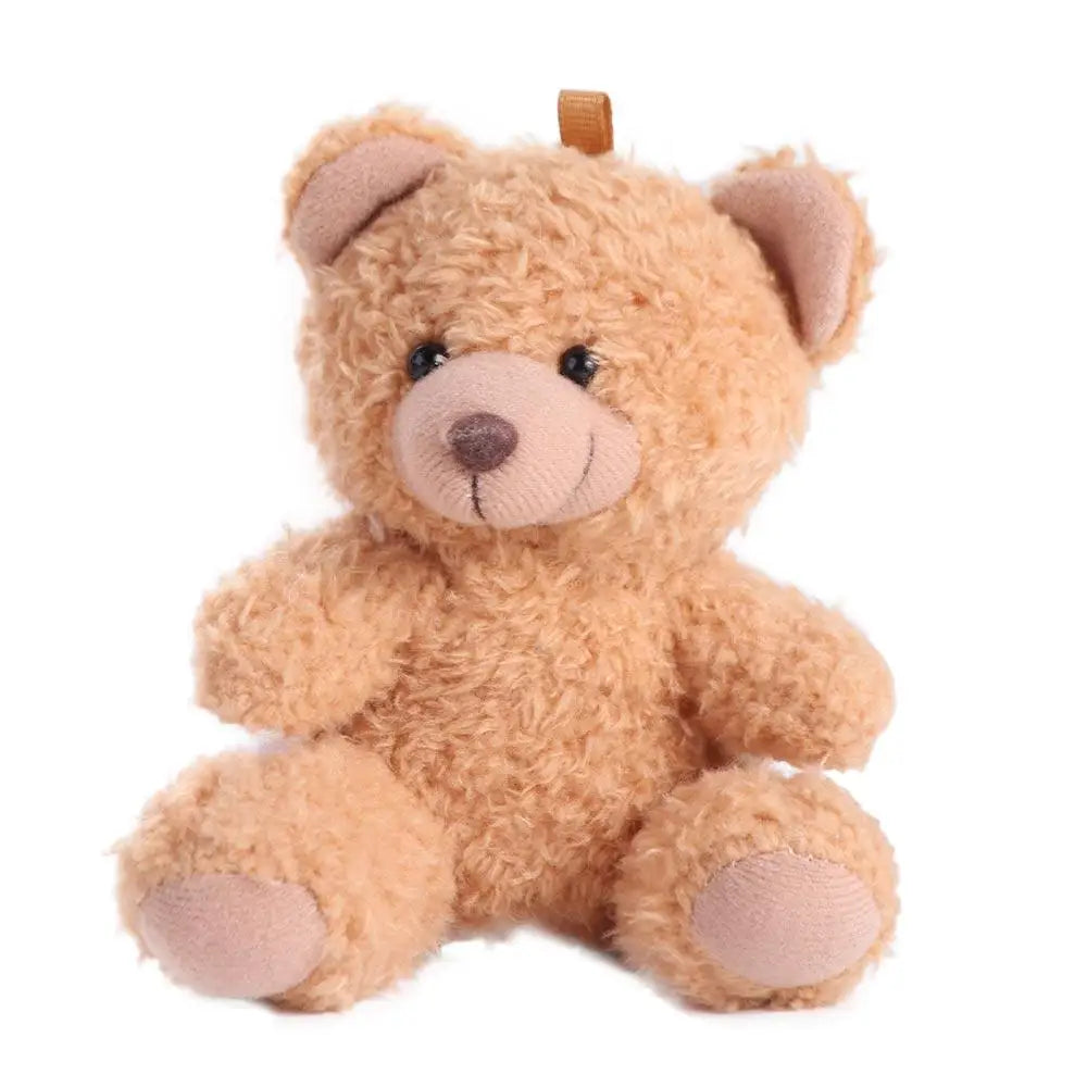 Stuffed Animals Plush Little Bear keychain Plush Doll Animal Bear Curly Plush Sitting Doll Couple Toy Soft Bear Bag Pendant Beauty World Shop