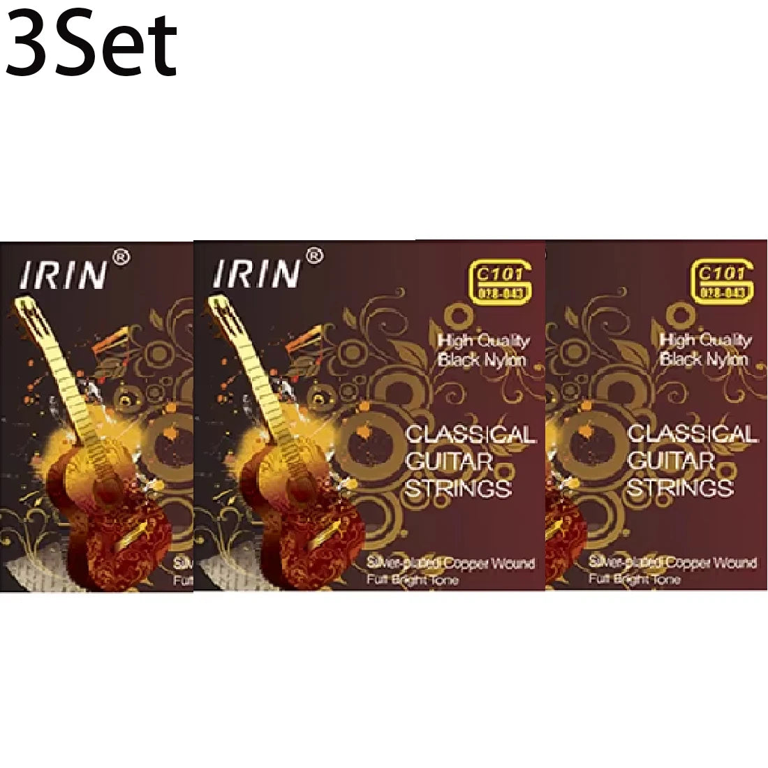 6 Pcs Strings Classical Guitar Strings Black Clear Nylon Guitarra Strings Sliver Plated Copper Wound String Guitar Accessories Beauty World Shop