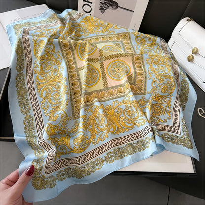 2025 New Fashion Luxury Printed Square Shawl Women 70x70cm Pashmina Silk Scarf Neck Headband Bandana Beauty World Shop