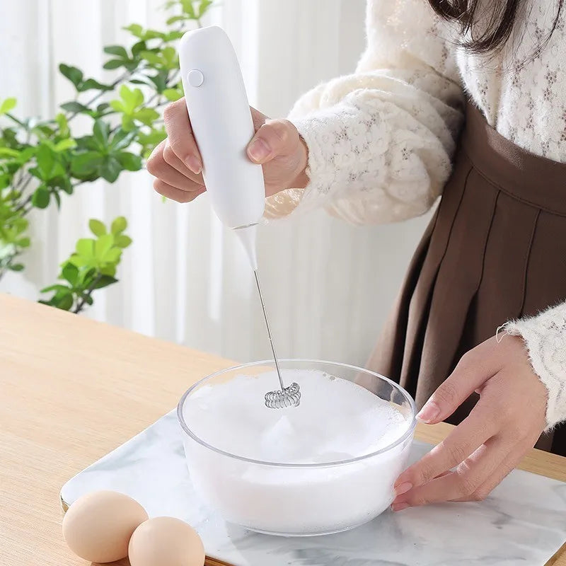 1PC Battery Model Handheld Egg Beater Froth Mixer Kitchen Automatic Coffee Milk Foaming Mixer Kitchen Whisk Tools Beauty World Shop
