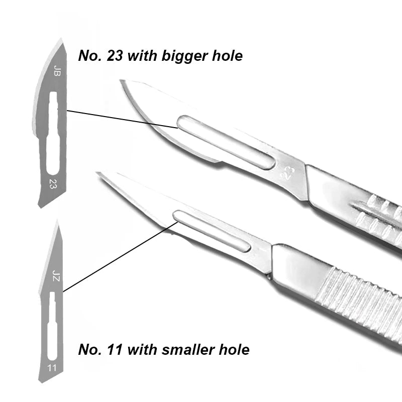 11 23 Scalpel Blade Set Metal Handle Stationery Steel Precision Craft Knife Cutter Wood Carve Stencil Box Open DIY Surgical Tool Beauty World Shop