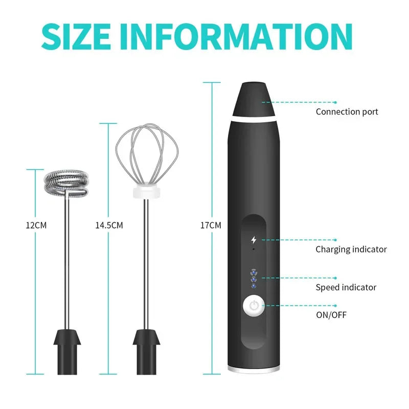 Portable Electric Milk Frothers Handheld Blender USB Mini Coffee Maker Whisk Mixer Cappuccino Cream Egg Beater Food Blender Beauty World Shop